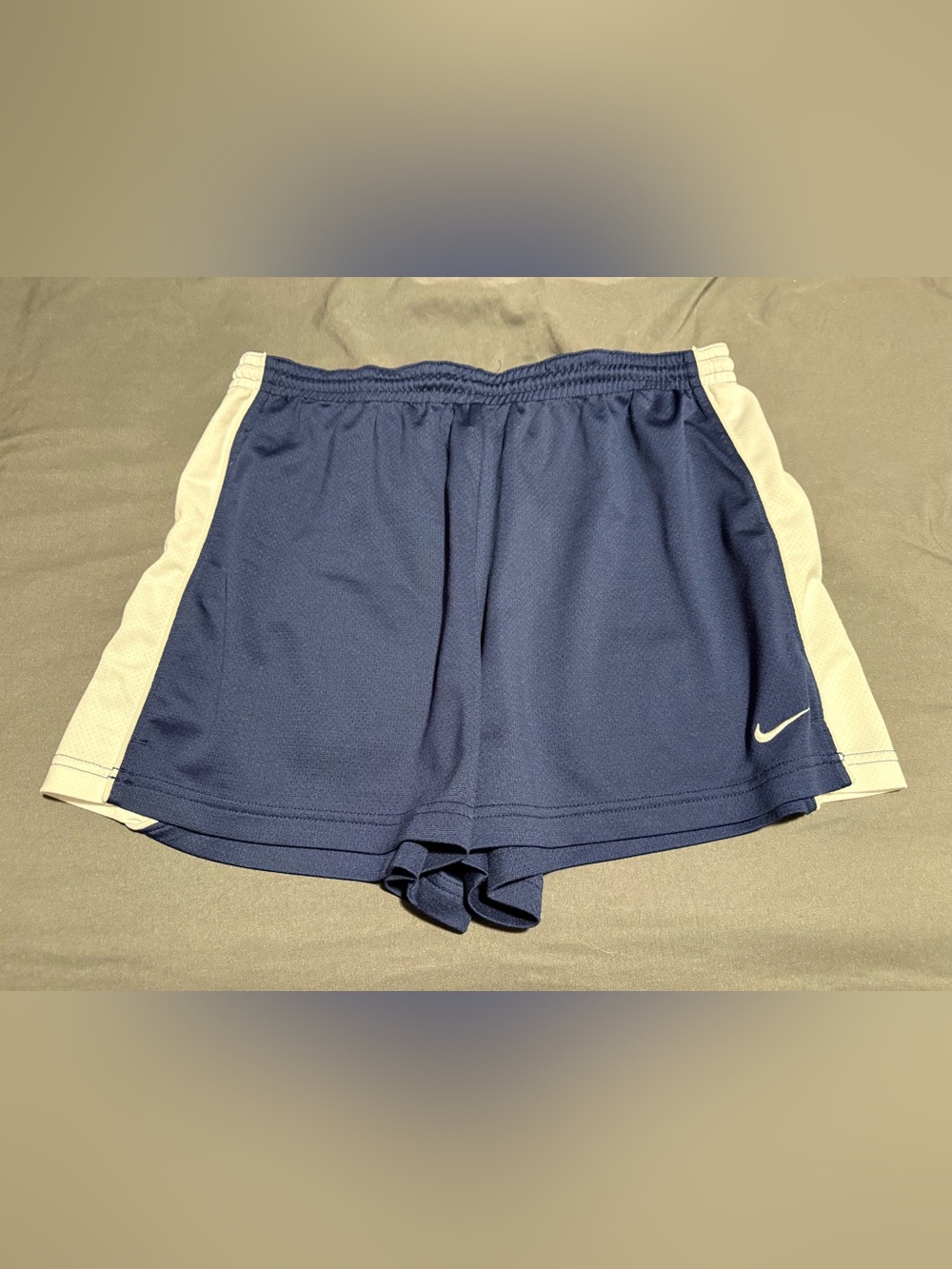 Nike Women's Navy Shorts with White Side Panels